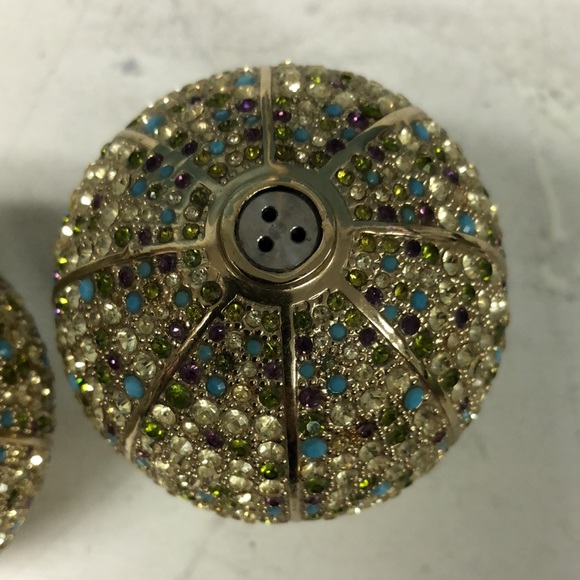 L'Objet Gold Plated Salt & Pepper Shakers Multi-color Swarovski Crystals - Picture 10 of 10